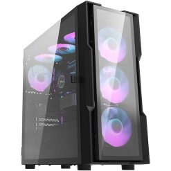 DarkFlash DK431 EATX PC Case Side View with 4x ARGB Fans