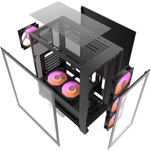 Darkflash DRX70 Black Gaming PC Case with Magnetic Glass Panel and ARGB Fans