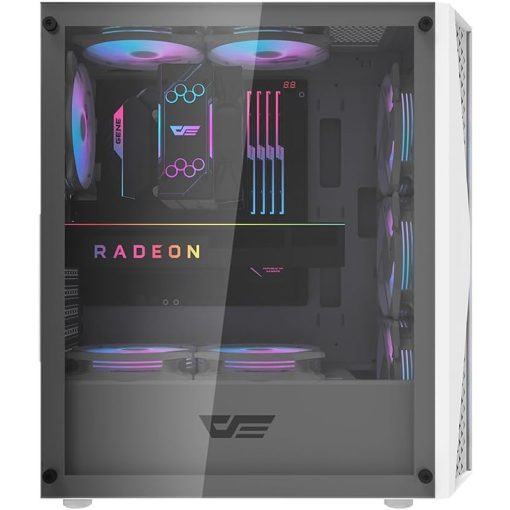 Darkflash DK352 PLUS Luxury ATX/MATX/ITX Gaming PC Case With, Pre-Installed 4 * 120MM ARGB Fans, Transparent Glass Front Panel, USB 3.0 Computer Case Support 360mm Radiator, Computer Case - White - Image 3