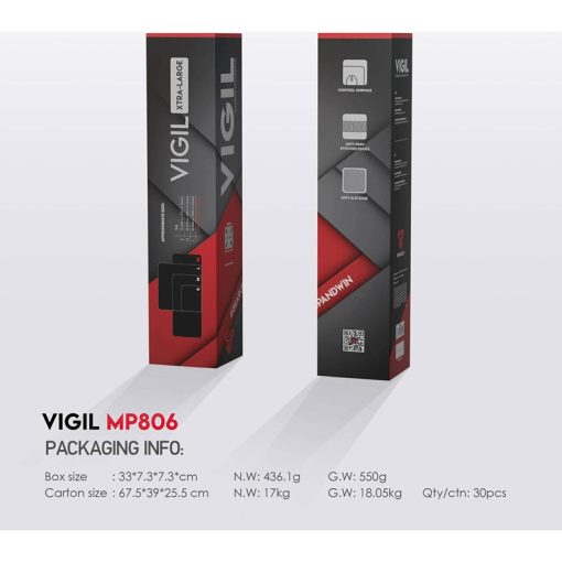 Fantech Vigil MP806 XL Gaming Mouse Pad with Anti-Slip Base & Water-Repellent Surface – Black - Image 3