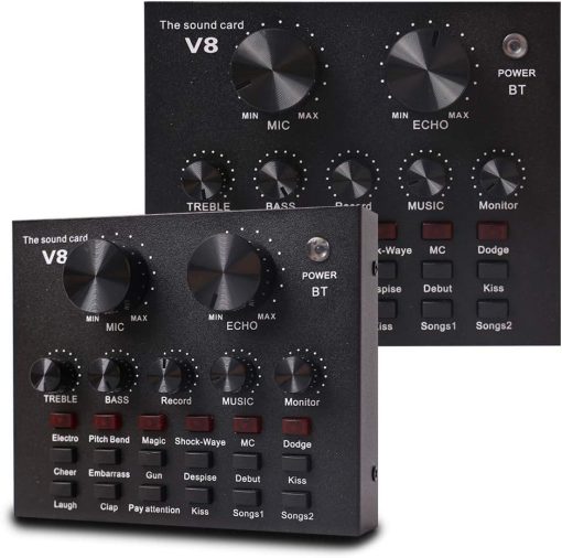 Blueland V8 Live Sound Card with Bluetooth & USB – Multifunctional Audio Mixer for Recording, Hosting & Streaming - Image 3
