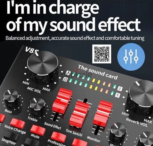 Upgraded V8S+ Sound Card – Universal Audio Mixer with Bluetooth & USB for Mobile, PC & Studio Use - Image 3