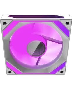 Alternative view of Aigo AIR12 120mm ARGB Computer Case Fan with 4-Pin PWM Control - White (Reverse)
