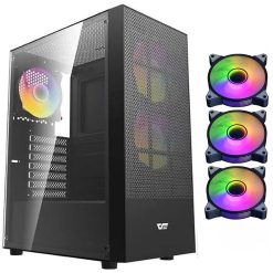 Darkflash A290 Computer Case + 3 Fans (Black)