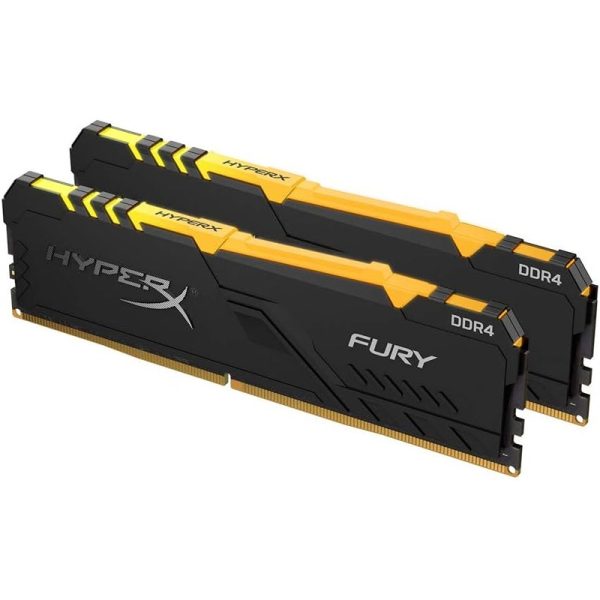 HyperX Fury RGB 16GB (2x8GB) DDR4 3733MHz CL16 1Rx8 XMP Desktop Gaming RAM Kit – Dynamic RGB Lighting