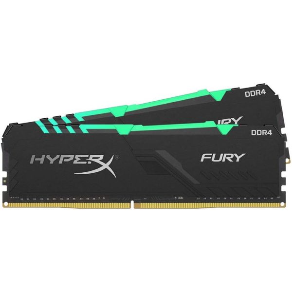 HyperX Fury RGB 16GB (2x8GB) DDR4 3733MHz CL16 1Rx8 XMP Desktop Gaming RAM Kit – Dynamic RGB Lighting - Image 2