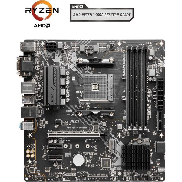 MSI PRO B550M-P GEN3 Micro-ATX Motherboard – AM4 Socket, DDR4 4400+MHz OC, Ryzen 5000 Ready, PCIe 3.0 x16, M.2 Gen3, 1G LAN - Image 2