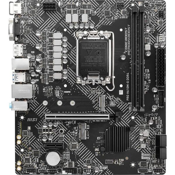 MSI PRO H610M-G DDR4 Micro-ATX Motherboard – LGA 1700 Socket, 12th–14th Gen Intel Support, PCIe 4.0, M.2, USB 3.2, 1Gb LAN - Image 2