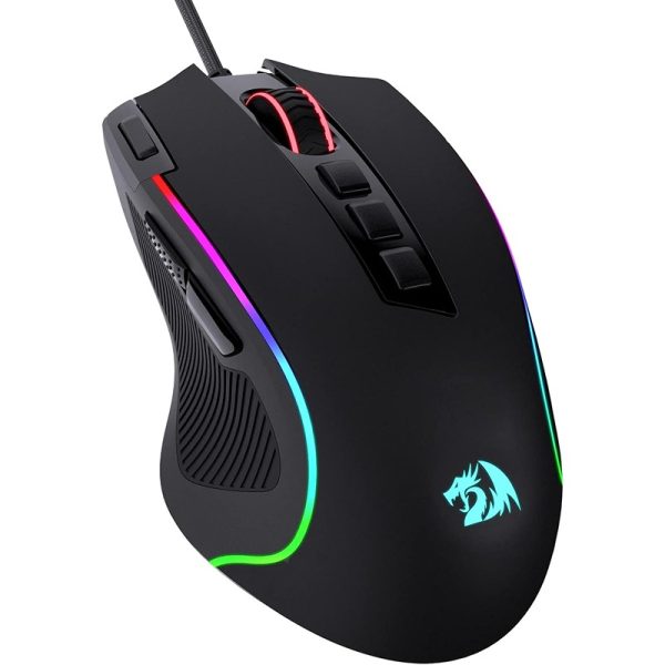 Redragon M612 Predator RGB Wired Gaming Mouse – 8000 DPI Optical Sensor, 11 Programmable Buttons, 5 Backlit Modes, DIY Keybinds & Rapid Fire Support