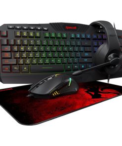 Redragon S101-BA-2 4-in-1 Gaming Combo – RGB Keyboard, Gaming Headset with Mic, Optical Mouse & Mouse Pad Set for PC Gamers – Black