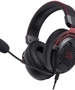 Redragon H386 Diomedes Wired Gaming Headset – 7.1 Surround Sound, 53mm Drivers, Detachable Microphone, USB & 3.5mm AUX for PC, PS4, Xbox, Nintendo Switch