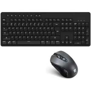 Redragon BS-7094 2.4GHz Wireless Keyboard and Mouse Combo – Ergonomic, Spill-Resistant Keyboard with Anti-Ghosting, Adjustable DPI Optical Mouse, USB Dongle Connectivity