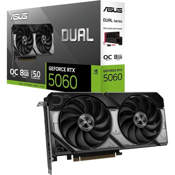 ASUS Dual GeForce RTX 5060 OC Edition Graphics Card – 8GB GDDR7, PCIe 5.0, DLSS 4, HDMI 2.1b, DisplayPort 2.1b