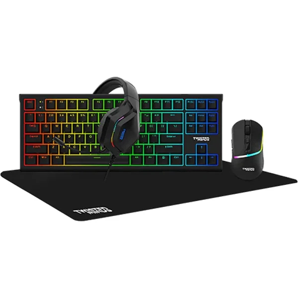 Twisted Minds TM-HORIZON-X 4-in-1 Wired Gaming Combo – Keyboard, Adjustable DPI Mouse, Steady-Light Headset & Mouse Pad – Black - Image 2