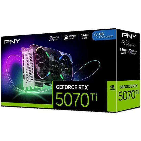 PNY NVIDIA GeForce RTX 5070 Ti Graphics Card 16GB GDDR6X EPIC-X ARGB, Triple Fan, Overclocked Edition, PCIe 4.0, Ray Tracing & DLSS Support - Image 3