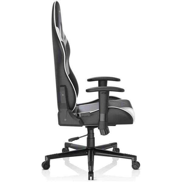 DXRacer P Series Ergonomic Gaming Chair Black/White – Adjustable Armrests, Lumbar & Neck Support, PU Leather, Model GC-P132-NW-F2-158 - Image 2