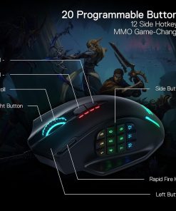 Alternative view of Redragon M908 Impact RGB Wired MMO Gaming Mouse 12400 DPI 20 Programmable Buttons