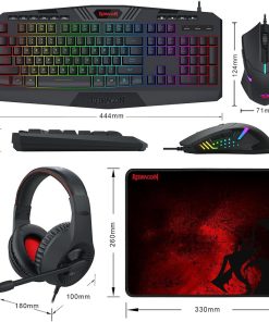 Alternative view of Redragon S101-BA-2 4-in-1 Gaming Combo – RGB Keyboard, Gaming Headset with Mic, Optical Mouse & Mouse Pad Set for PC Gamers – Black