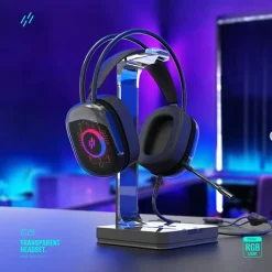 Alternative view of Heatz Wired Gaming Headset ZG28 Transparent - Black