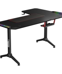Spacious RGB Gaming Desk Setup