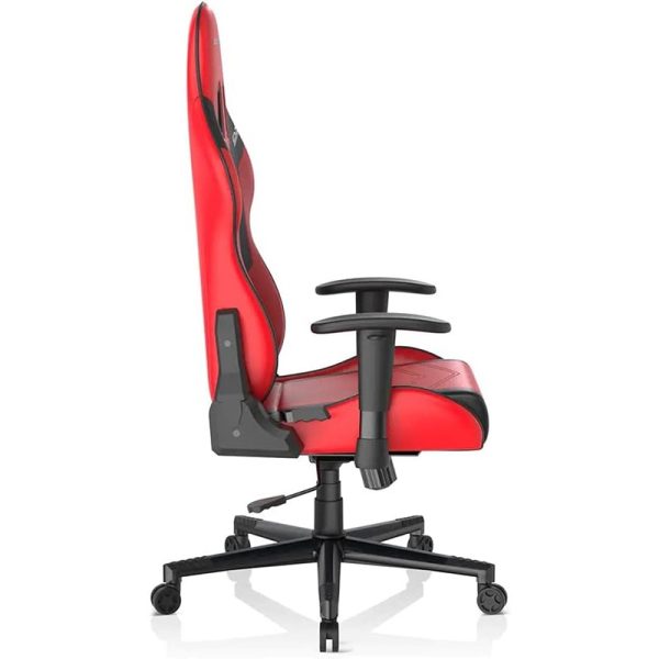 DXRacer Prince Series Ergonomic Gaming Chair Red/Black – Adjustable Armrests, Lumbar & Neck Support, Premium PU Leather, Model GC-P132-RN-F2-158 - Image 3