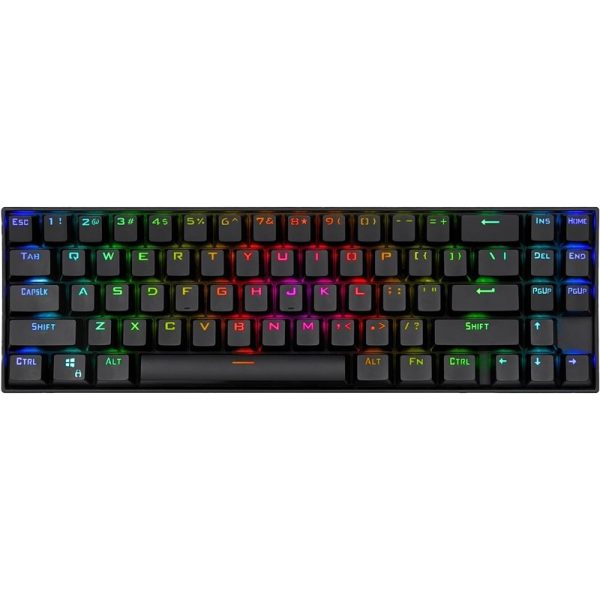 Redragon K599 Deimos Wireless/Wired Mechanical Gaming Keyboard – 60% Compact TKL Design, 70-Key RGB Backlit with Red Switches, for Windows PC – Black - Image 3
