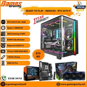Ryzen 7 9800X3D – NVIDIA RTX 5070 Ti OC 16GB (Triple Fan)