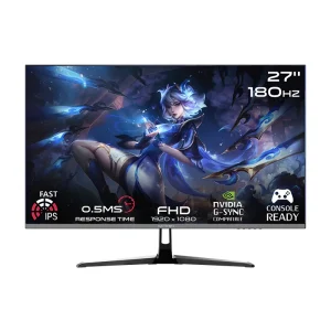 Gameon GOPS27180IPS Pro Series 27″ FHD Fast IPS Gaming Monitor – 180Hz, 0.5ms MPRT, HDMI 2.1, PS5 Support, Black