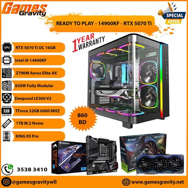 Intel i9-14900KF – NVIDIA RTX 5070 Ti OC 16GB (Triple Fan)