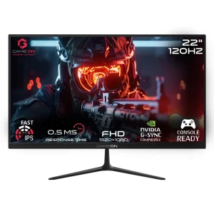 Gameon GOES22FHD120IPS Essential Series 22″ FHD Fast IPS Gaming Monitor – 120 Hz, 0.5 ms MPRT, HDMI 2.1, PS5 Support, Black