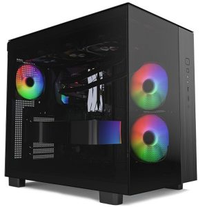 Montech KING 65 PRO Mid Tower ATX Case with 3 ARGB PWM Fans, 360mm Radiator Support, Tempered Glass – Black