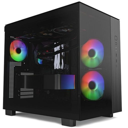 Montech KING 65 PRO Mid Tower ATX Case with 3 ARGB PWM Fans, 360mm Radiator Support, Tempered Glass – Black