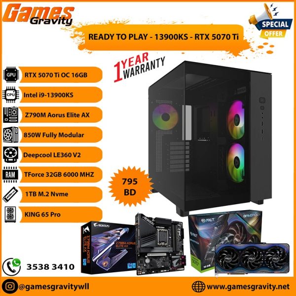 Intel i9-13900KS – NVIDIA RTX 5070 Ti OC 16GB (Triple Fan)