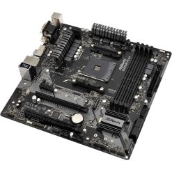 ASRock B450M PRO4 AM4 Micro‑ATX Motherboard – B450 Chipset, DDR4 Support, Dual M.2, USB 3.1, HDMI