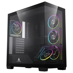 Acegeek Nebula Black ATX Gaming Case – 5x RGB Fans, Tempered Glass, 360mm Radiator Support