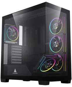 Acegeek Nebula Black ATX Gaming Case – 5x RGB Fans, Tempered Glass, 360mm Radiator Support