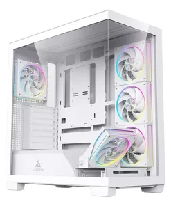 Acegeek Nebula White ATX Gaming Case – 5x RGB Fans, Tempered Glass, 360mm Radiator Support