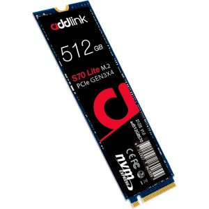 AddLink S70 Lite 512GB M.2 PCIe Gen3 NVMe SSD – Ultra Durable, Up to 3000MB/s, SLC Cache, 3D NAND