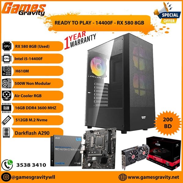 Intel i5-14400F - AMD RX 580 8GB (Dual Fan)
