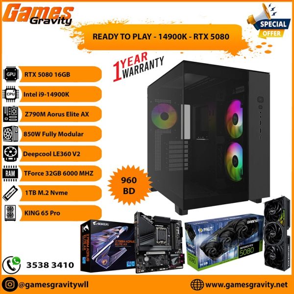 Intel i-14900K – NVIDIA RTX 5080 GAMING PRO 16GB (Triple Fan)