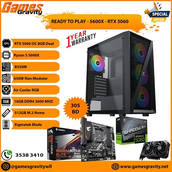 Ryzen 5 5600X – NVIDIA RTX 5060 OC 8GB