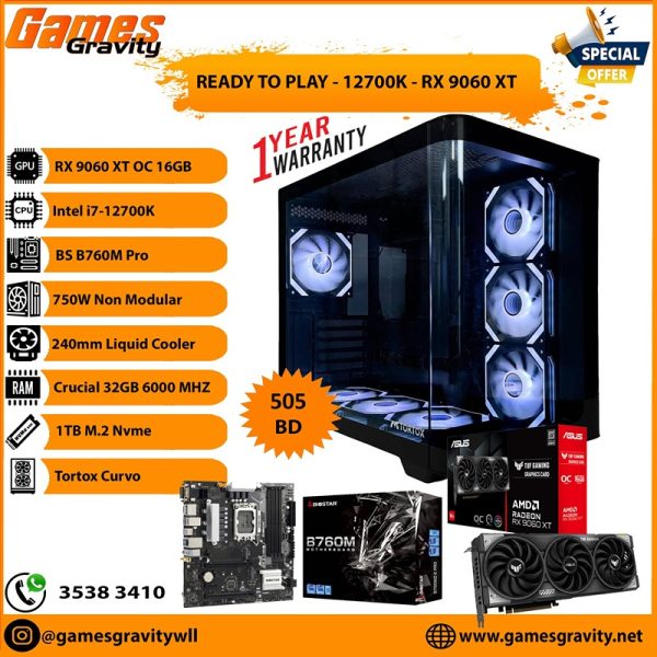 Intel i7-12700K – AMD RX 9060 XT OC 16GB (Triple Fan)