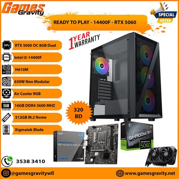 Intel i5-14400F – NVIDIA RTX 5060 OC 8GB