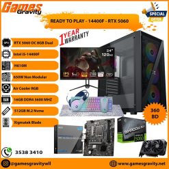 Intel i5-14400F – NVIDIA RTX 5060 OC 8GB (Monitor, Keyboard, Headset, Mouse, Mousepad)