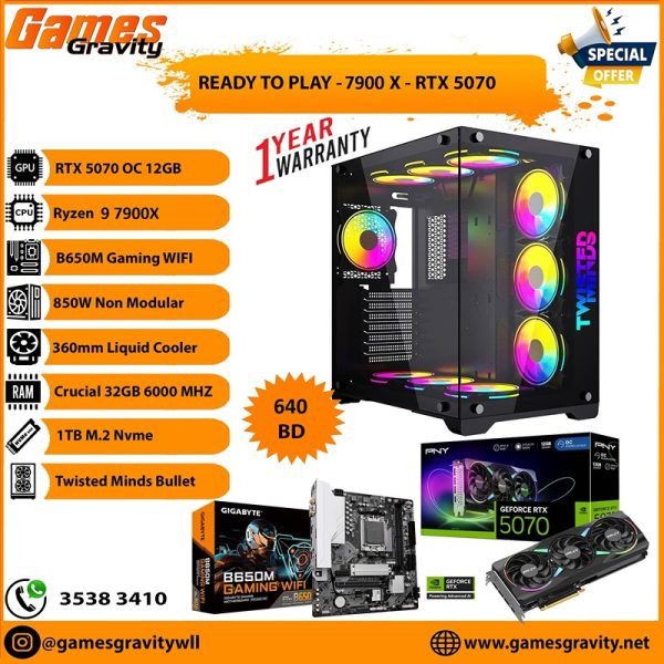 Ryzen 9 7900X – NVIDIA RTX 5070 OC 12GB