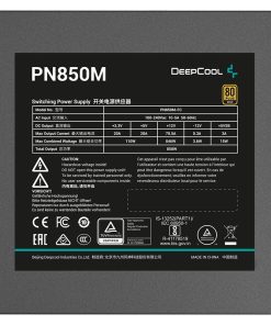 Alternative view of DeepCool PN850M 850W Fully Modular Power Supply – 80 Plus Gold, FDB Fan, Japanese Capacitor, Black
