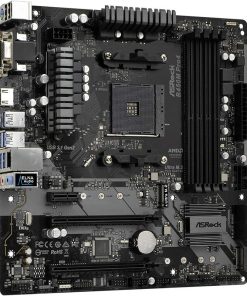 Alternative view of ASRock B450M PRO4 AM4 Micro‑ATX Motherboard – B450 Chipset, DDR4 Support, Dual M.2, USB 3.1, HDMI
