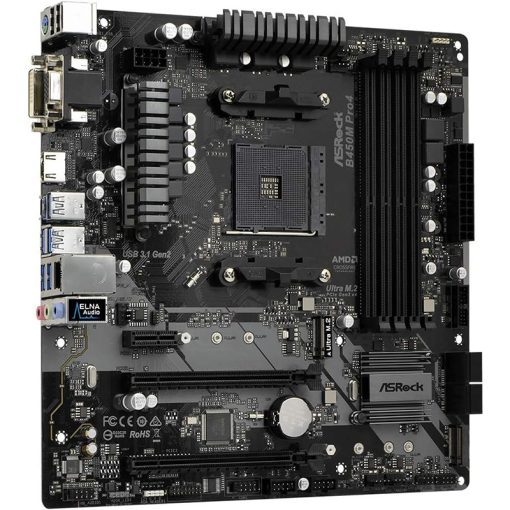 ASRock B450M PRO4 AM4 Micro‑ATX Motherboard – B450 Chipset, DDR4 Support, Dual M.2, USB 3.1, HDMI - Image 2