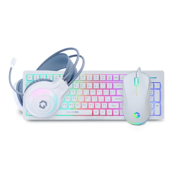 GAMEON GO-CYPHERW-XL-W 4-in-1 Gaming Combo – Keyboard, Headset, Mouse & XL Mousepad – White - Image 2