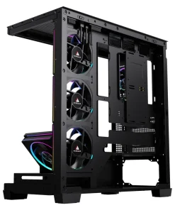 Alternative view of Acegeek Nebula Black ATX Gaming Case – 5x RGB Fans, Tempered Glass, 360mm Radiator Support